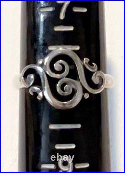 James Avery Spanish Swirl Scroll Filigree Ring. 925 Sterling Silver Size 8