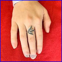 James Avery Spring Leaves Ring Retired Three Leaf Size 6 1/2 Sterling Silver 925