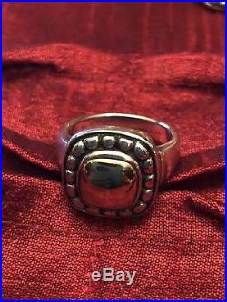 James Avery Square Beaded Ring 14K Gold 925 Sterling Silver SIZE 8.5 RETIRED
