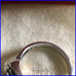 James Avery Square Beaded Ring 14K Gold 925 Sterling Silver SIZE 8.5 RETIRED