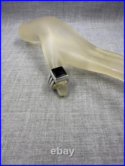 James Avery Square Onyx Triple Band Sterling Silver. 925 Ring Size 6.5