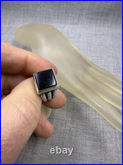 James Avery Square Onyx Triple Band Sterling Silver. 925 Ring Size 6.5