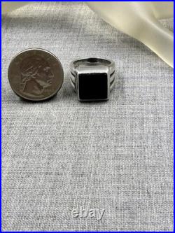 James Avery Square Onyx Triple Band Sterling Silver. 925 Ring Size 6.5