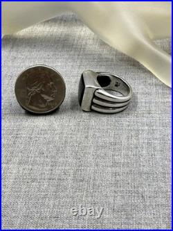 James Avery Square Onyx Triple Band Sterling Silver. 925 Ring Size 6.5