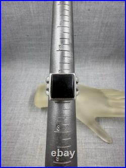 James Avery Square Onyx Triple Band Sterling Silver. 925 Ring Size 6.5