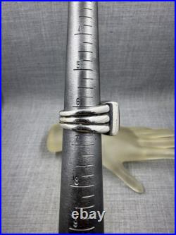 James Avery Square Onyx Triple Band Sterling Silver. 925 Ring Size 6.5