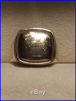James Avery, Square Signet Ring. 925/14k. Size 9, Retired! (18003786)