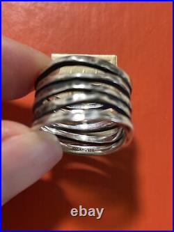 James Avery Stacked Hammered Eternity Band Ring Sterling Silver Brand New