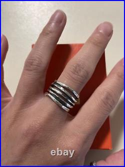 James Avery Stacked Hammered Eternity Band Ring Sterling Silver Brand New