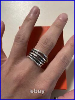 James Avery Stacked Hammered Eternity Band Ring Sterling Silver Brand New