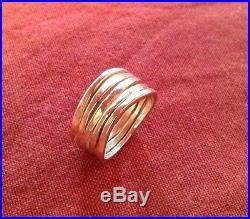 James Avery Stacked Hammered Ring 14K Gold Size 7