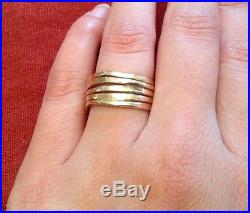 James Avery Stacked Hammered Ring 14K Gold Size 7