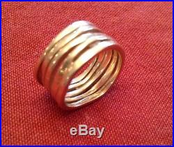 James Avery Stacked Hammered Ring 14K Gold Size 7