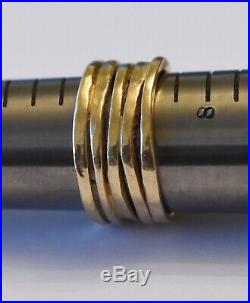 James Avery Stacked Hammered Ring 14k Gold US Size 7 1/2 (Retail $800)