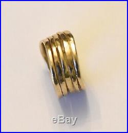 James Avery Stacked Hammered Ring 14k Gold US Size 7 1/2 (Retail $800)