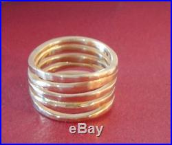James Avery Stacked Hammered Ring 14k Yellow Gold Size 7