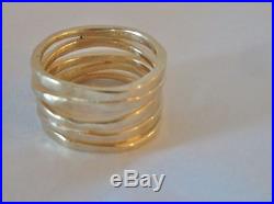 James Avery Stacked Hammered Ring 14k Yellow Gold Size 7