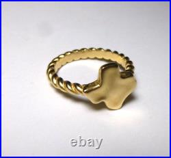James Avery State of Texas Twisted Cable Band 14K Yellow Gold Ring Size 7