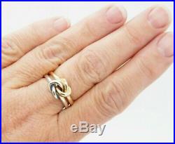 James Avery Sterling & 14K Original Lover's Knot Ring Size 9 MINT in Box