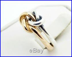 James Avery Sterling & 14K Original Lover's Knot Ring Size 9 MINT in Box