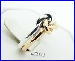 James Avery Sterling & 14K Original Lover's Knot Ring Size 9 MINT in Box