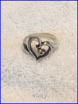 James Avery Sterling 925 & 14k Gold Ring Joy Of My Life Heart Ring 8 1/4 Nice