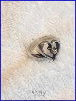 James Avery Sterling 925 & 14k Gold Ring Joy Of My Life Heart Ring 8 1/4 Nice