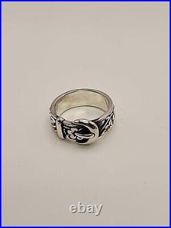 James Avery Sterling. 925 Floral Bell Buckle Ring Size 7.25 Retired