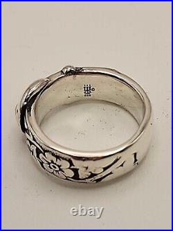 James Avery Sterling. 925 Floral Bell Buckle Ring Size 7.25 Retired