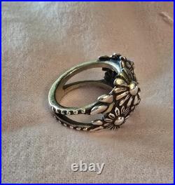 James Avery Sterling 925 Silver Flower Floral Wide Band Ring Size 10