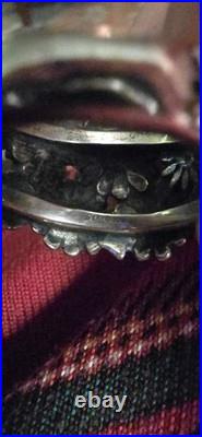James Avery Sterling 925 Silver Flower Floral Wide Band Ring Size 10