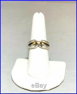 James Avery Sterling And 14k Gold Enduring Bond Ring Size 8