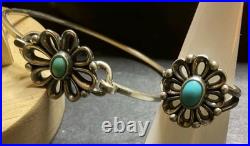 James Avery Sterling De Flores Turquoise Flower Ring 6 & Bracelet 6.5 Set