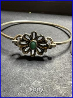 James Avery Sterling De Flores Turquoise Flower Ring 6 & Bracelet 6.5 Set