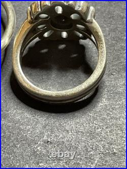 James Avery Sterling De Flores Turquoise Flower Ring 6 & Bracelet 6.5 Set