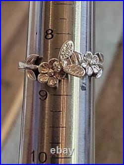 James Avery Sterling Honey Bee & Flower Ring Size 8 1/2 Retired Design