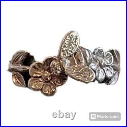 James Avery Sterling Honey Bee & Flower Ring Size 8 1/2 Retired Design