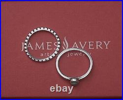 James Avery Sterling Rings/ Turquoise Stone And Beaded Ring/Size-7