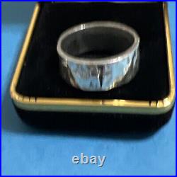 James Avery Sterling Silver 10mm Hammered Cross Band Ring Size 12