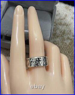 James Avery Sterling Silver 10mm Hammered Cross Band Ring Size 12