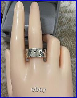 James Avery Sterling Silver 10mm Hammered Cross Band Ring Size 12