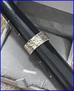 James Avery Sterling Silver 10mm Hammered Cross Band Ring Size 12