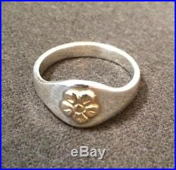 James Avery Sterling Silver & 14K Gold Buttercup Ring Size 7 Very Good Condition