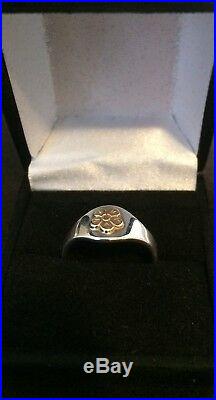 James Avery Sterling Silver & 14K Gold Buttercup Ring Size 7 Very Good Condition