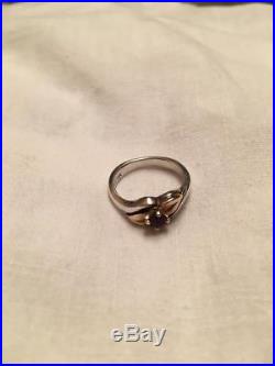 James Avery Sterling Silver & 14K Gold Leaves Ring size 6 Retired