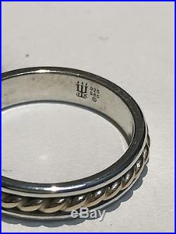 James Avery Sterling Silver 14K Gold Rope Ring Band