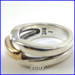 James Avery Sterling Silver 14K Yellow Gold Enduring Band Ring Size 4.5