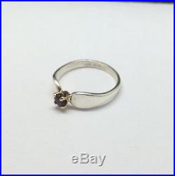 James Avery Sterling Silver/14K Yellow Gold Garnet Ring Size 8.25