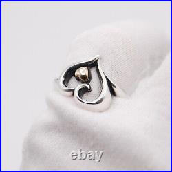 James Avery Sterling Silver & 14K Yellow Gold JOY OF MY HEART RING Size 7