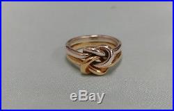 James Avery Sterling Silver 14K Yellow Gold Love Knot Ring Size 6